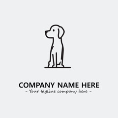 Dog illustration black and white for logo company vector image
