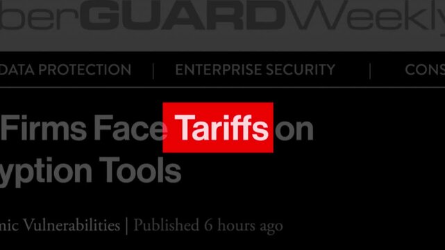 tariffs news article headline text animation