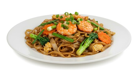 Pad see ew on a white background