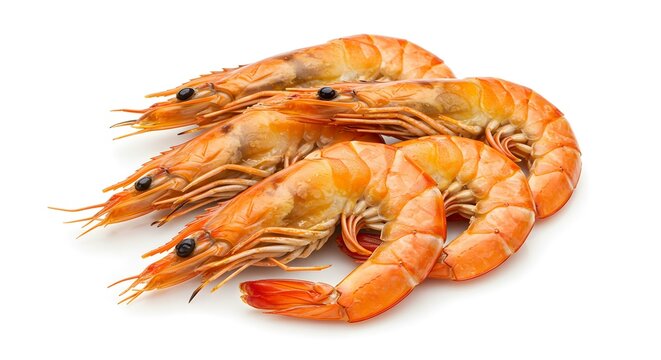 Seafood grill shimp isolated on white background