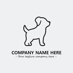 Dog illustration black and white for logo company vector image

