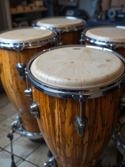 Obraz premium Finished conga drums with polished heads. 32k UHD.
