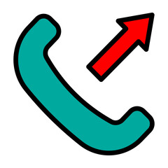 Outgoing Call Vector Filled Icon Design