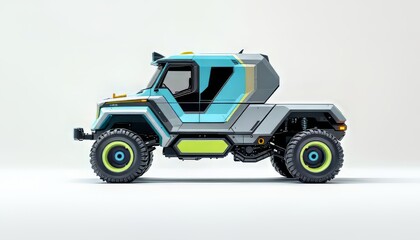 Fototapeta premium Futuristic Off-road Vehicle with Unique Design Standing in a Studio Setting
