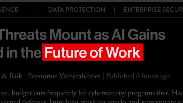 Future of work news headline text animation