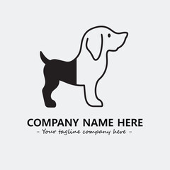 Dog illustration black and white for logo company vector image
