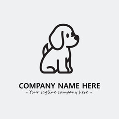 Dog illustration black and white for logo company vector image
