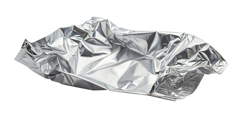 Obraz premium Crumpled Aluminum Foil Texture Isolated on Transparent Background – High-Resolution Wrinkled Metal SheetRealistic Crumpled Tin Foil Isolated PNG – Metallic Wrinkle Texture for Design and Mockups