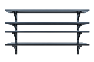 Sleek four tier dark shelves modern design perfect storage solution transparent background