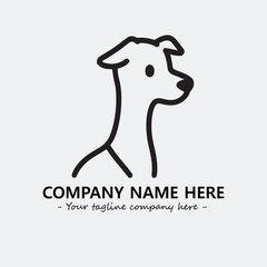 Dog illustration black and white for logo company vector image
