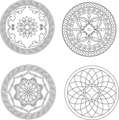 silhouette design vector illustration sketch drawing ornament decoration decoration mandala rosette background pattern seamless abstract modern classic vintage ethnic traditional