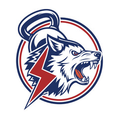 Wolf Fitness Logo Fitness and Gym Logo Design Vector