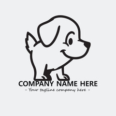 Dog illustration black and white for logo company vector image
