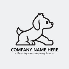 Dog illustration black and white for logo company vector image
