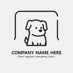 Dog illustration black and white for logo company vector image
