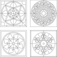Fototapeta premium silhouette design vector illustration sketch drawing ornament decoration decoration background pattern seamless abstract modern classic vintage ethnic traditional 