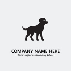 Dog illustration black and white for logo company vector image

