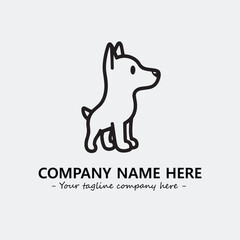 Dog illustration black and white for logo company vector image
