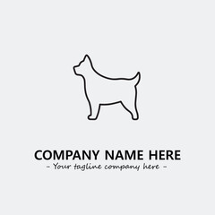 Dog illustration black and white for logo company vector image
