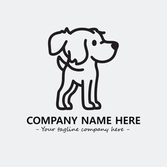 Fototapeta premium Dog illustration black and white for logo company vector image 