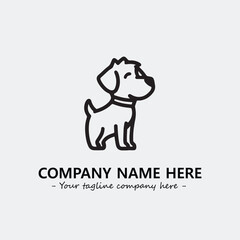 Dog illustration black and white for logo company vector image
