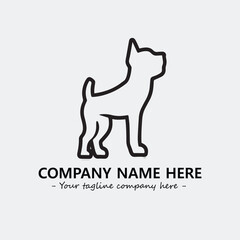 Dog illustration black and white for logo company vector image

