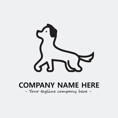 Dog illustration black and white for logo company vector image
