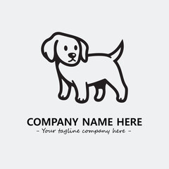 Dog illustration black and white for logo company vector image
