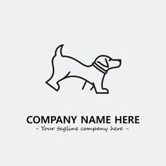 Dog illustration black and white for logo company vector image
