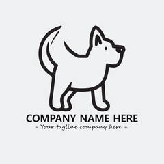 Dog illustration black and white for logo company vector image
