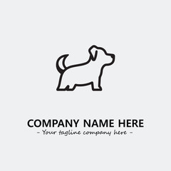 Dog illustration black and white for logo company vector image
