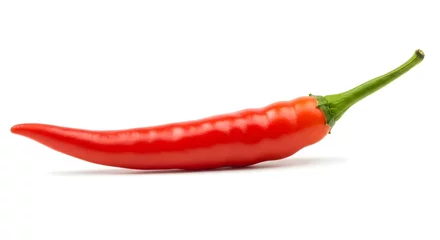 Thai red hot chili isolated on white background