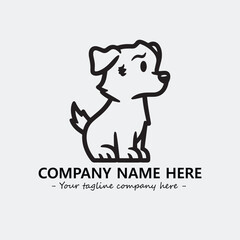 Dog illustration black and white for logo company vector image
