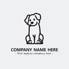 Fototapeta premium Dog illustration black and white for logo company vector image 