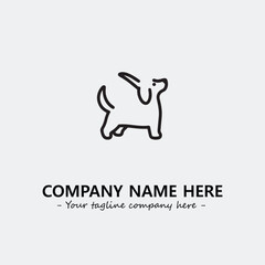 Dog illustration black and white for logo company vector image
