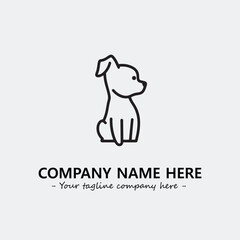 Dog illustration black and white for logo company vector image

