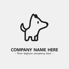 Dog illustration black and white for logo company vector image
