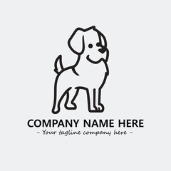 Dog illustration black and white for logo company vector image
