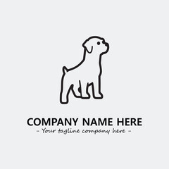 Dog illustration black and white for logo company vector image
