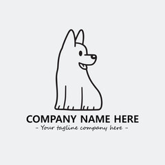 Dog illustration black and white for logo company vector image
