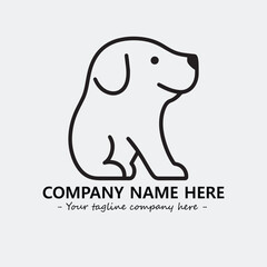 Dog illustration black and white for logo company vector image
