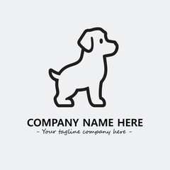 Dog illustration black and white for logo company vector image
