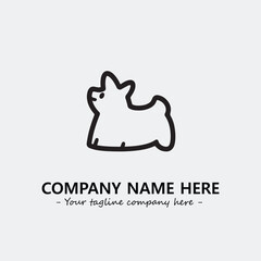 Dog illustration black and white for logo company vector image
