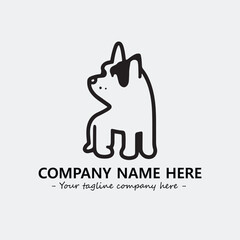 Dog illustration black and white for logo company vector image
