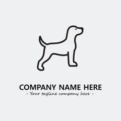 Dog illustration black and white for logo company vector image
