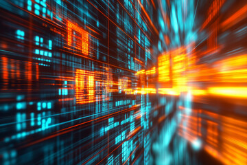 Tax with abstract high speed technology POV motion blurred image