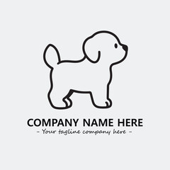 Dog illustration black and white for logo company vector image
