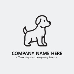 Dog illustration black and white for logo company vector image
