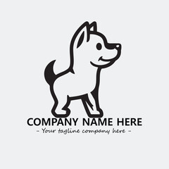 Dog illustration black and white for logo company vector image
