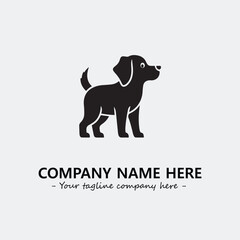 Dog illustration black and white for logo company vector image
